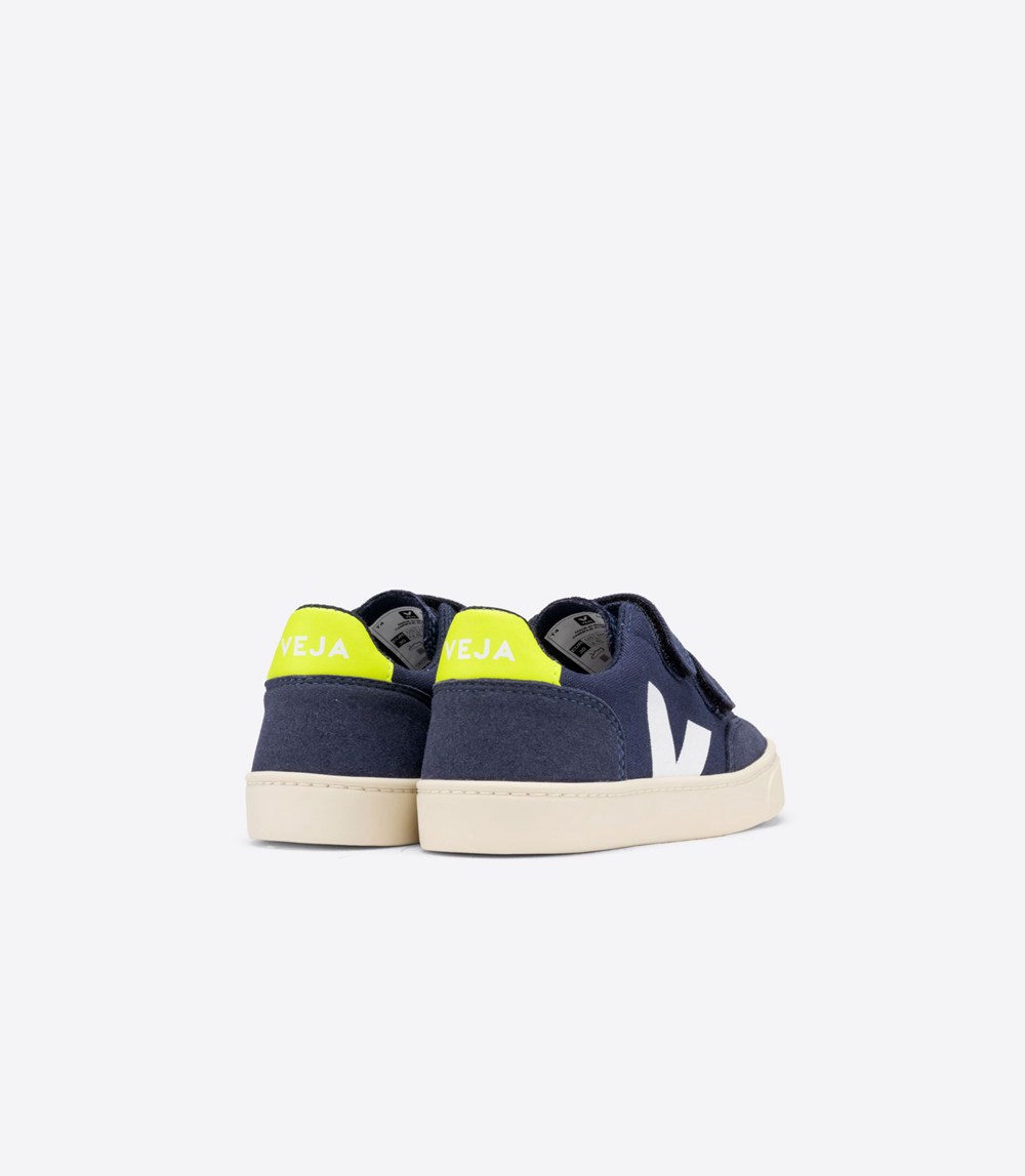 Veja Sneakers Kids - V-12 Velcro Canvas - Blue - 7096JONBF